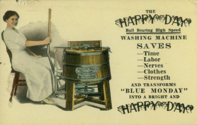Стиральная машина ручного привода (реклама 1910)